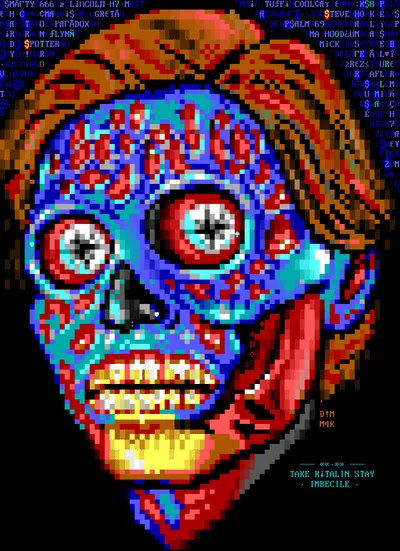 image of the ANSI graphic Consume Obey - Be Woke!